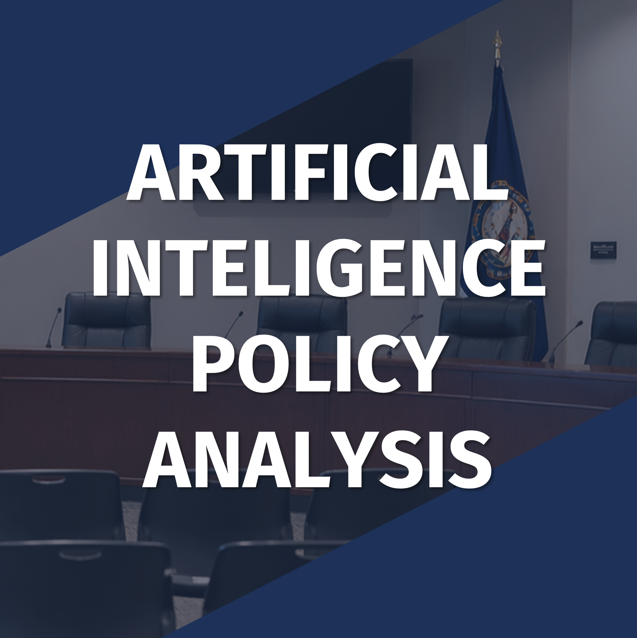 A button that reads ARTIFICIAL INTELLIGENCE POLICY ANALYSIS